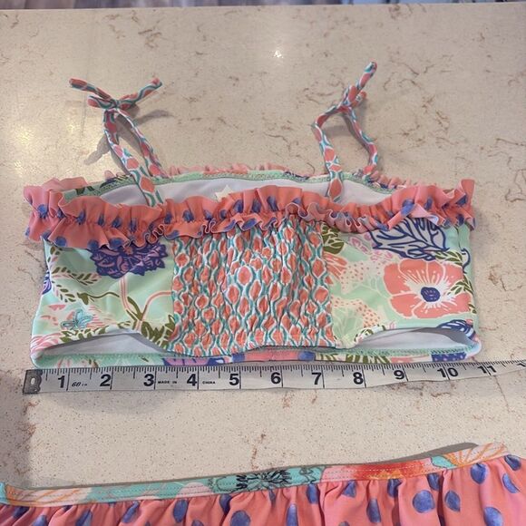 Matilda Jane polka dot floral ruffle swimsuit SZ 12 - Picture 6 of 8